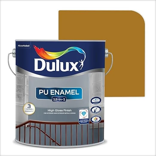 Dulux PU Enamel Golden Brown 500 ml High Gloss Finish Paint for Interior Exterio