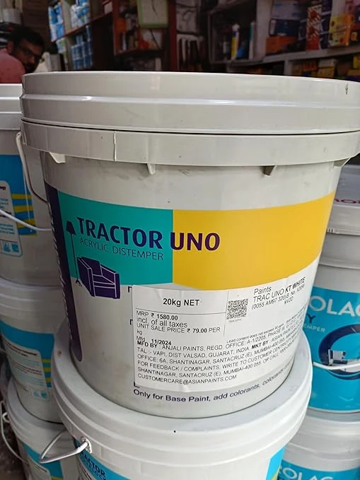Asian Paints Manoj Paints & Hardware Store Tractor Distemper Uno (White, 20 L)