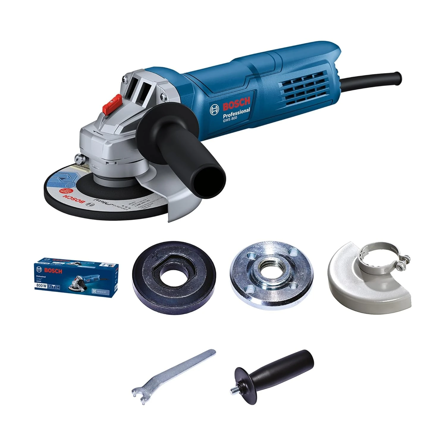 BOSCH Professional GWS 800 Angle Grinder | 800W Power | No-load Speed of 11000 R