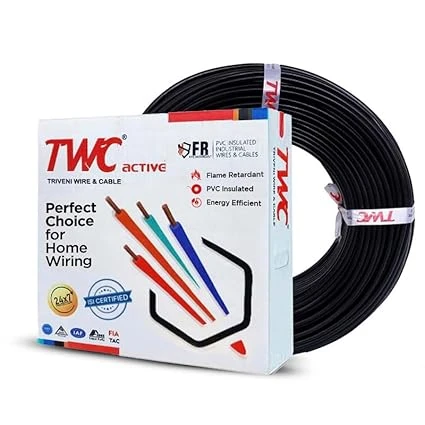 TWC Active Black 1.5 SQMM 90 METER | Copper Wire | HRFR (Heat Resistant Flame Re