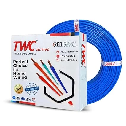 TWC Active Blue 1.5 SQMM 90 METER | Copper Wire | HRFR (Heat Resistant Flame Ret