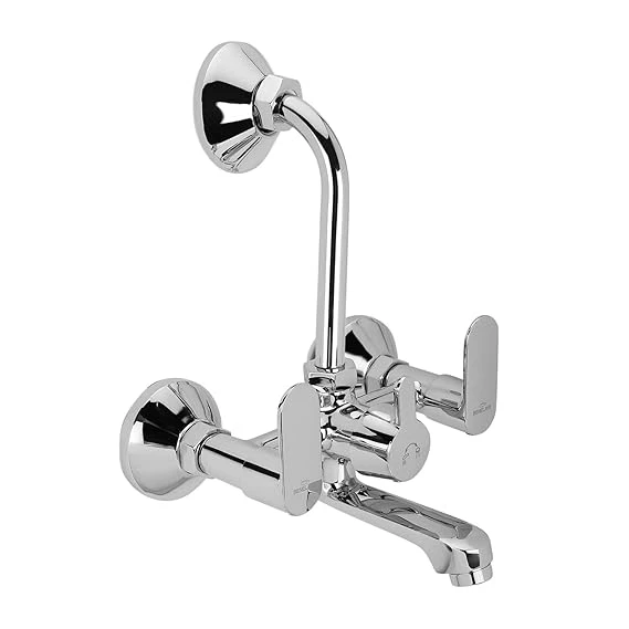 Benelave by Hindware Volga Brass Wall Mixer for Bathroom with Stainless Steel L-