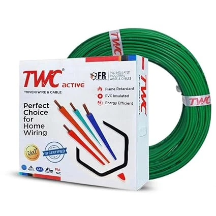 TWC Advance Green 1 SQMM 45 METER | Copper Wire | HRFR (Heat Resistant Flame Ret