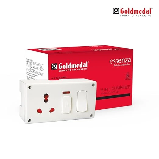 Goldmedal Essenza 5x1 16A Switch Socket Combined with Porcelain Junction Box and