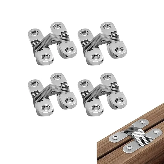 Serplex® 4Pcs Invisible Embedded Cabinet Door Hinges, 180 Degree Folding Door Cr