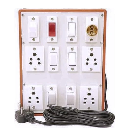 Hi-Plasst Brown Wooden-Style PVC Switch Boards for Home Wall – 5 x 6A Switches, 