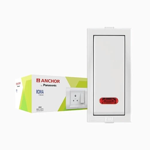 Anchor by Panasonic Roma Classic 1 Module 20A One Way Switch with Neon Indicator