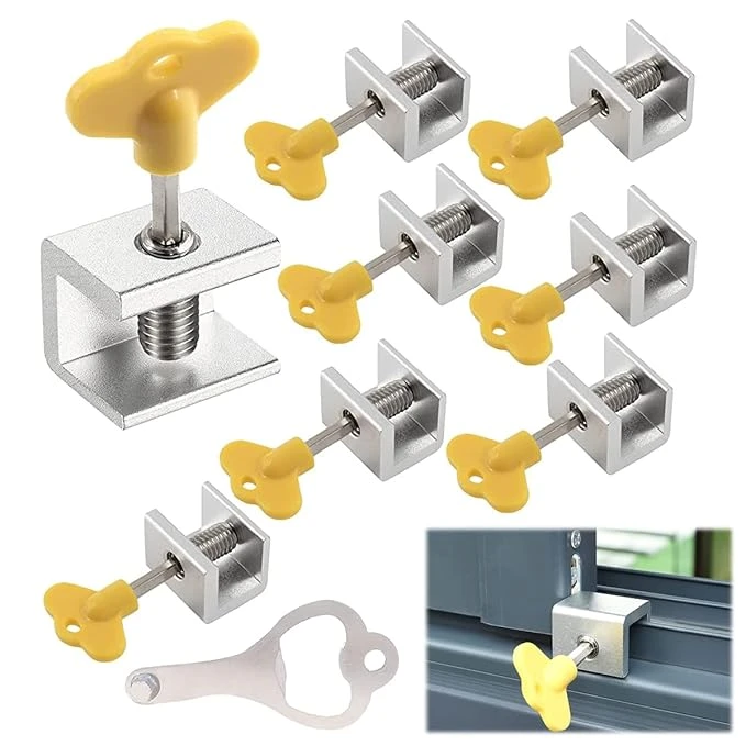 SNOWIE SOFT 8Pcs Sliding Window Key Locks, Security Window Lock Aluminum With Ke