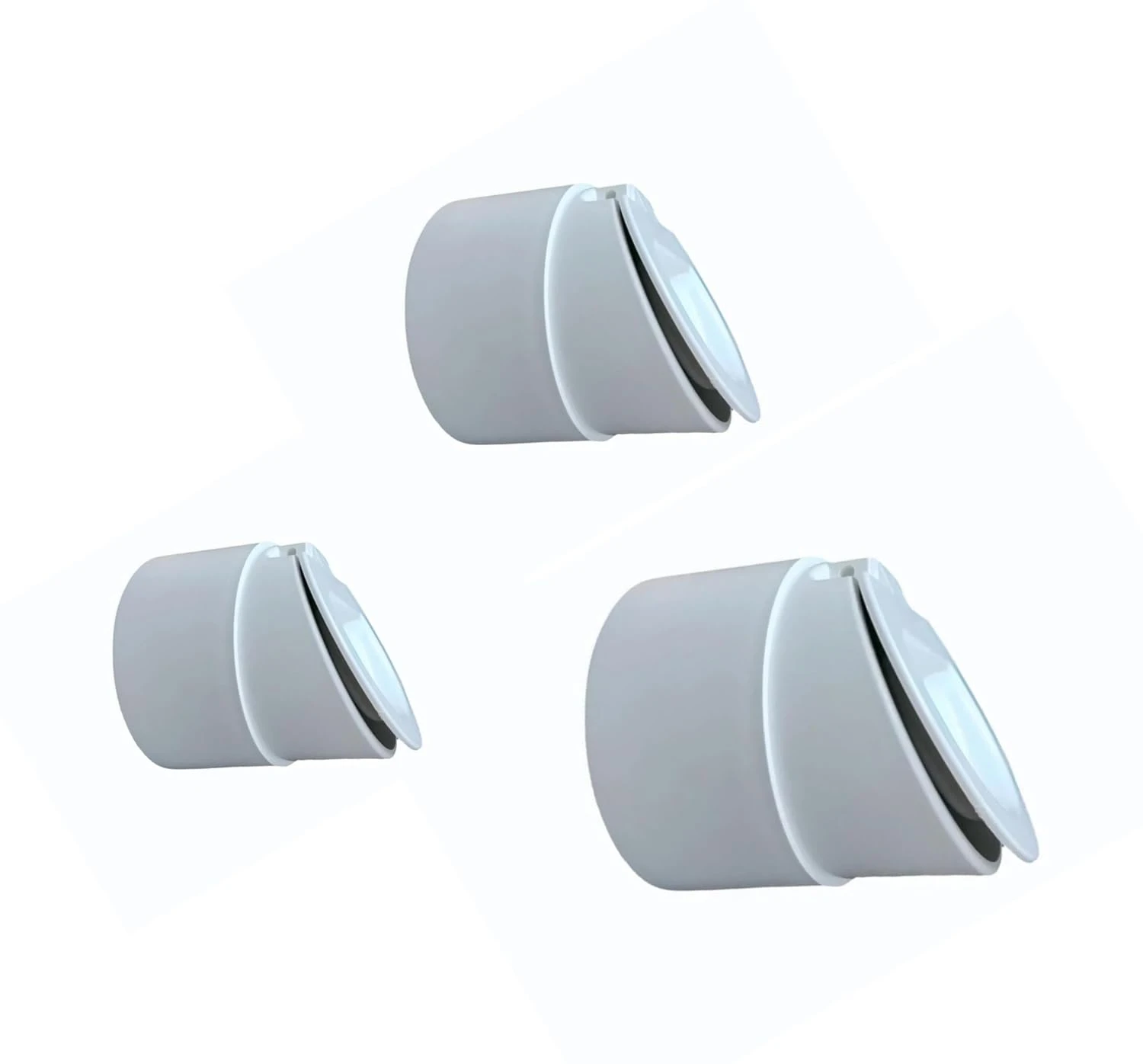Combo Pack of 3 Sizes (75mm, 90mm &110mm) PVC SWR Drainage Outlet Pipe Cover Val