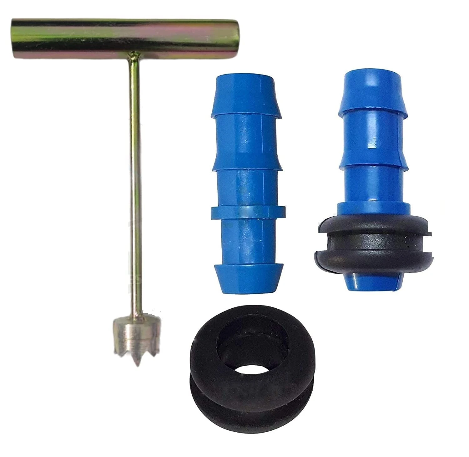 KA Drip Irrigation Rubber Grommet 50 pcs with 16mm Takeoff and Metal Drill Bit T