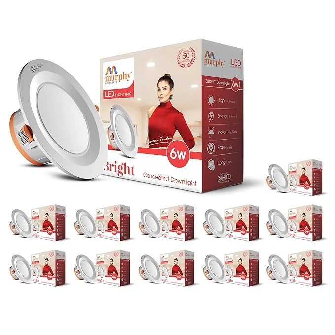 Murphy 6W Bright LED Downlight – Red, Slim Round Recessed Ceiling Light, 3-Inch 