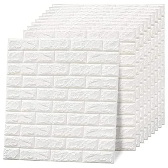 SAYFINE 3D Wooden Brick Wallpaper for Wall - PE Foam Self-Adhesive Wall Stickers