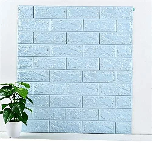 SAYFINE 3D Wooden Brick Wallpaper for Wall - PE Foam Self-Adhesive Wall Stickers