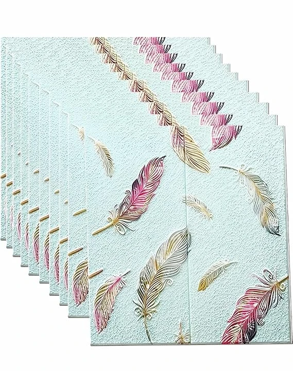 SAYFINE Shinchu Enterprise Aesthetic Feather Print Self-Adhesive 3D Textured Wal