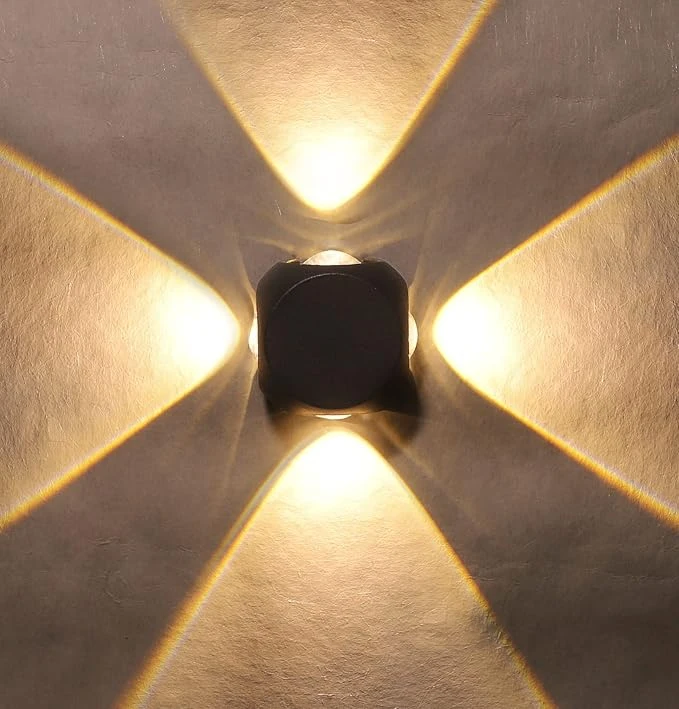 FILLISKA® LED Wall Light 4 Way Splitter, Warm White, IP-65 Rainproof & Shockproo