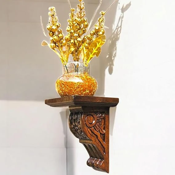 AESTHETIC DECOR Wooden Carved Antique Style Traditional solidwood Wall Mount Cor