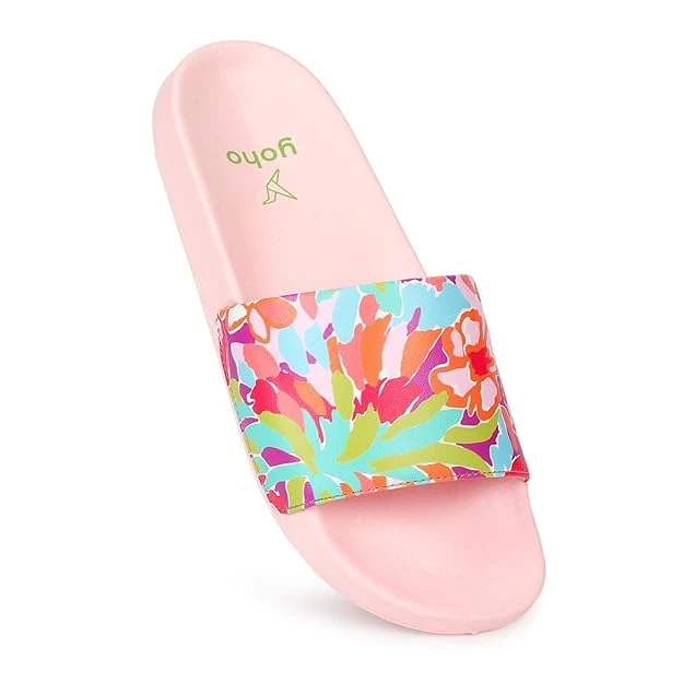 YOHO Tropica Printed Comfortable Women Slides | Stylish & Waterproof | Soft Inne