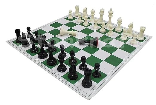 StonKraft 18.2'' x 18.2'' Tournament Chess Vinyl Foldable Chess Game with Solid