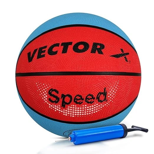 Vector X Indoor/Outdoor Speed Basketball with Needle Size 5, Rubber, for Women M