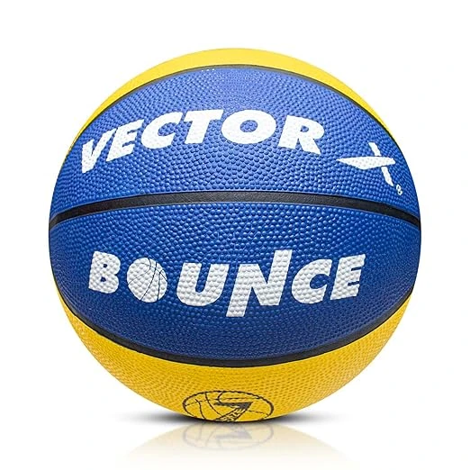 Vector X 8 Panel Bounce Rubber Moulded Indoor/Outdoor Basketball with Butyl Blad