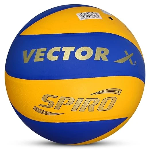 Vector X 18 Panel Spiro PU Pasted Indoor/Outdoor Volleyball with Butyl Bladder, 