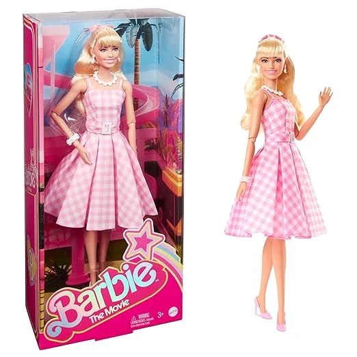 Barbie™ The Movie Doll Wearing Pink and White Gingham Dress with Daisy Chain Nec