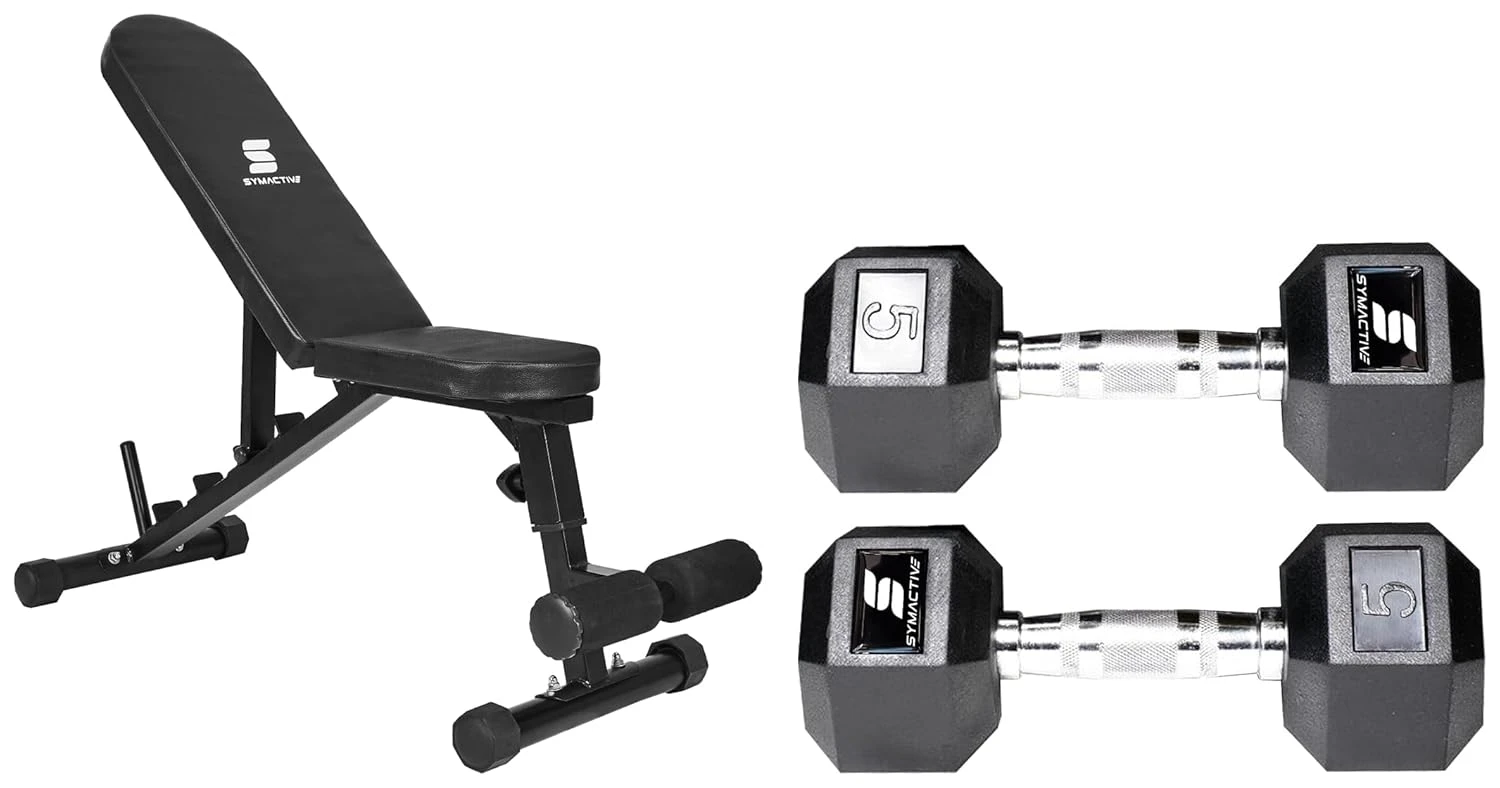 Amazon Brand - Symactive Heavy Duty 3 in 1 Adjustable Incline Multipurpose Gym B