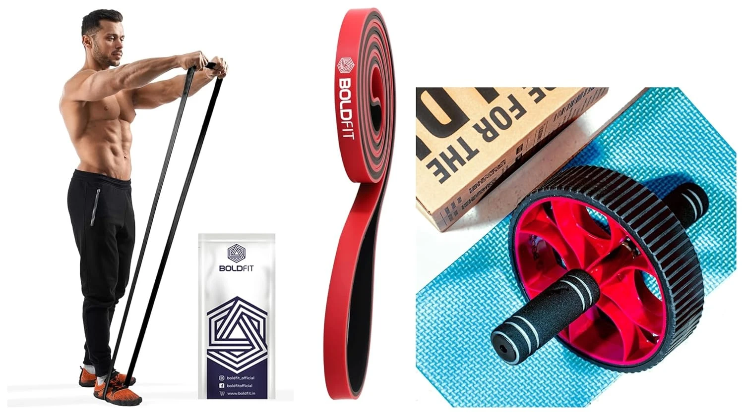 Boldfit Natural Rubber Dual Color Heavy Resistance Band for Stretching, Pull ups