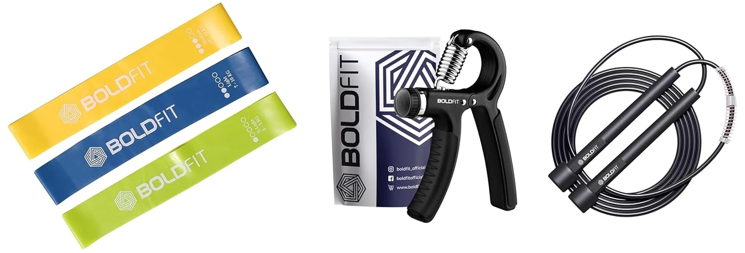 Boldfit: Resistance Bands Mini Loop Set (Pack of 3), Adjustable Hand Grip Streng