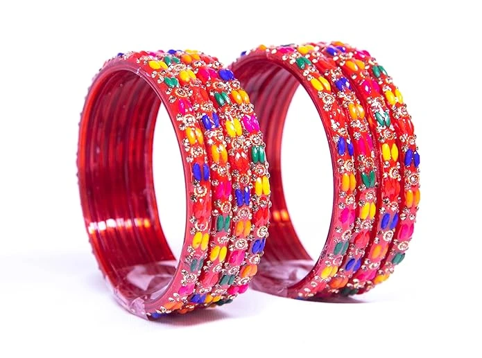 Swara Creations Glass Bangles Set for Special Occasions for Women & Girls (SN229