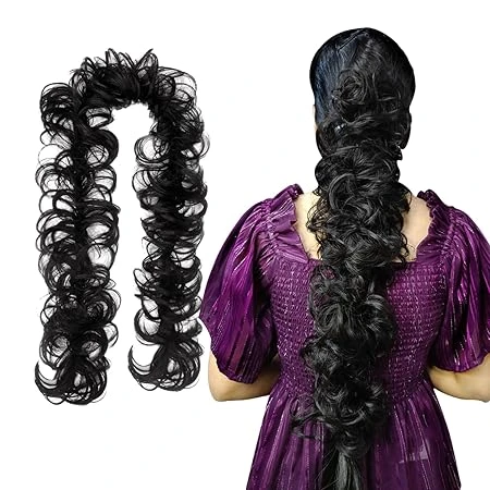 TEMPERIA Messy Hair Frill Extension for Women & Girls - Premium Braid Ponytail H