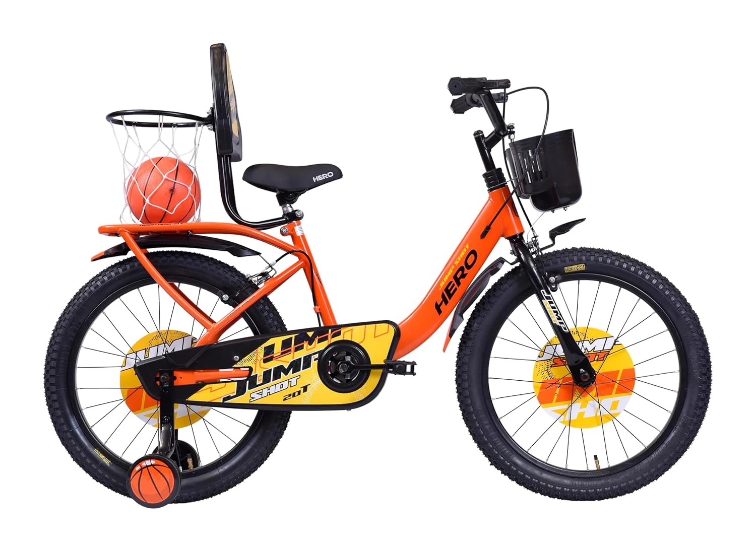 Hero Jumpshot 20T Single Speed Bicycle for Kids with Basket and Built in Basketb