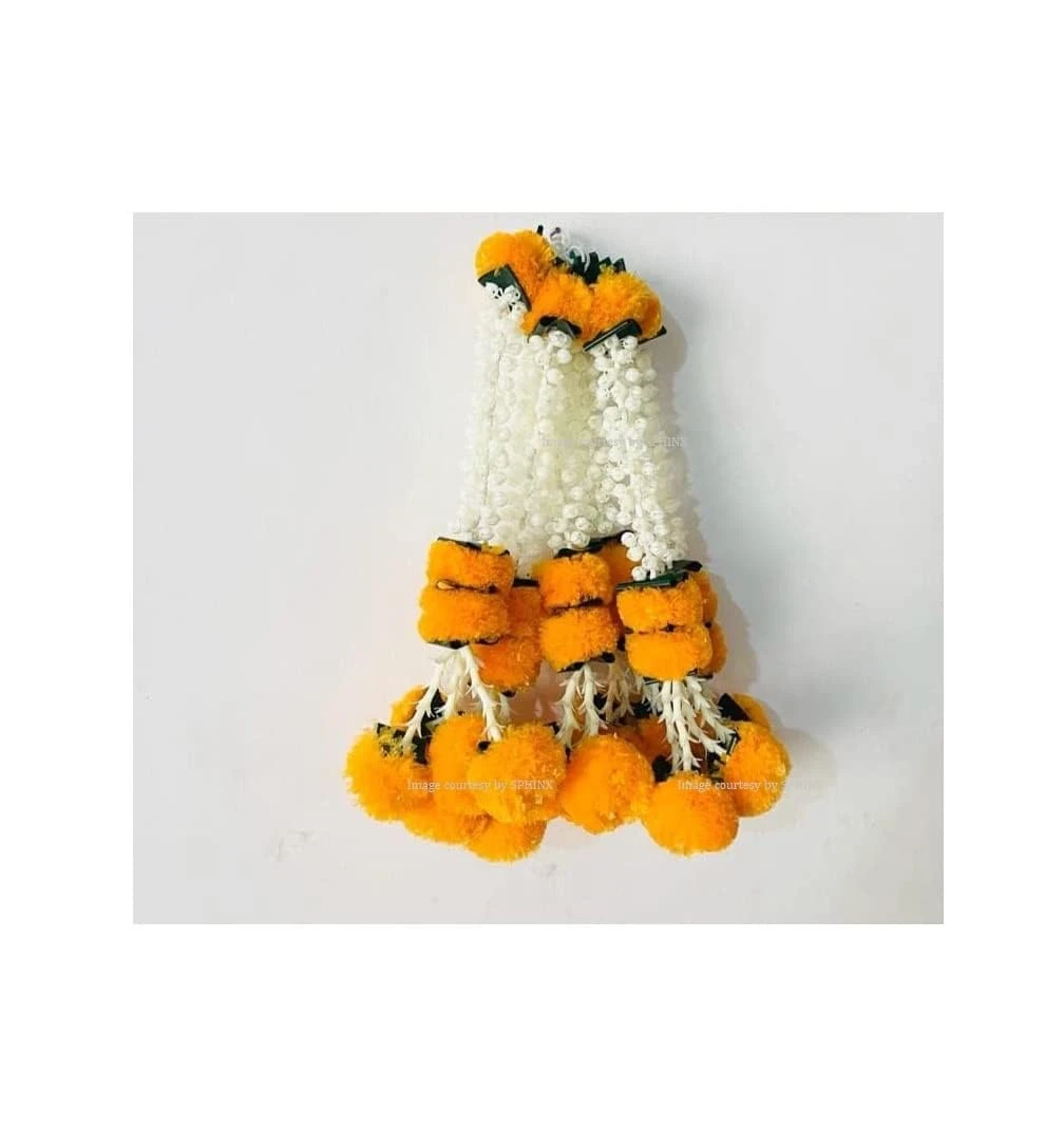 SPHINX Artificial Marigold,Jasmine,Lily,Green Leaves Tassles Garlands/Wall hangi