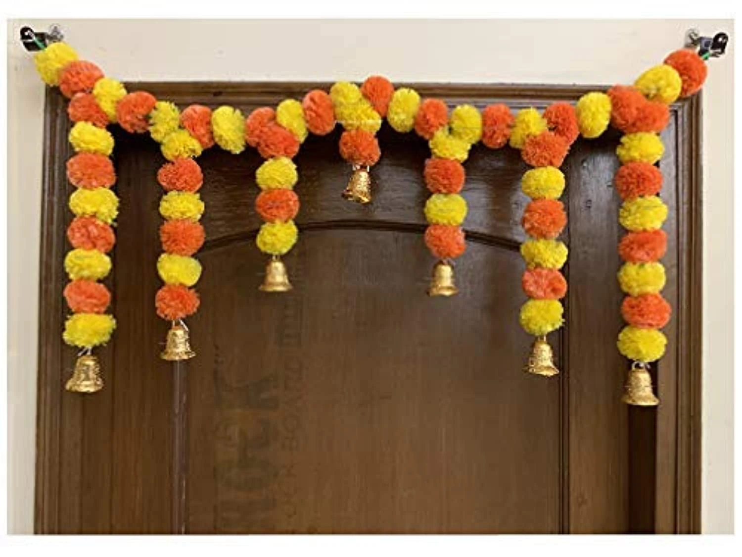 SPHINX Artificial Marigold Garlands Door Toran Set (yellow and orange, 1 Piece)
