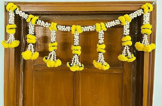 Sphinx Artificial Marigold Fluffy Flower Garlands Door Toran Set/Door Hangings f