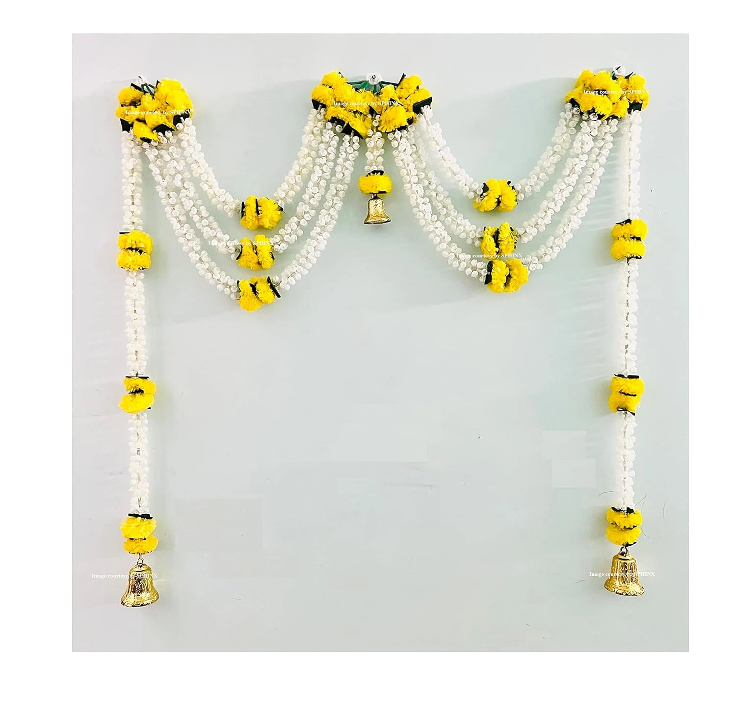 SPHINX Artificial Marigold Jasmine & Green Leaves Door toran for Main Entrance, 