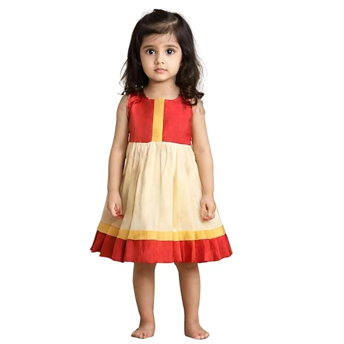 Onam Ethnic Dress for Girls by nutsclothing | Kerala Festival Wear | Age: 6M–7Y