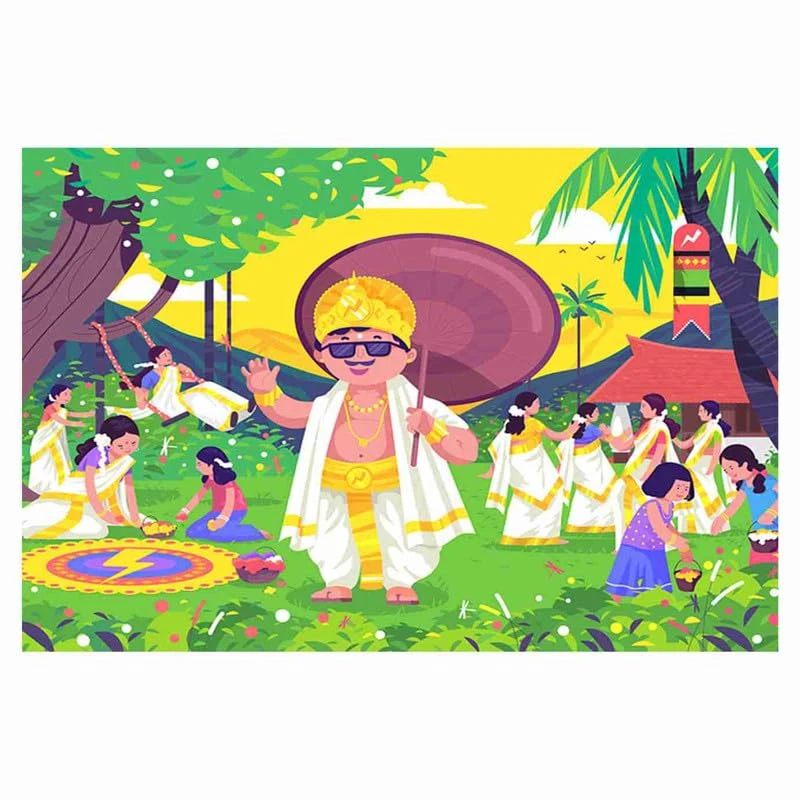 SAF paintings kerela Traditional Festival Onam Wall Poster For Home decoration O