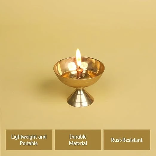 Shubhkart Nitya Pyali Diya (Size 4) -74 Gm Oil Lamp for Daily Puja & Other Relig