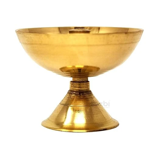 Tia Crafts Akhand Diya Decorative Brass Diya, Brass lamp, Niranjan Diya for Pooj