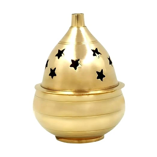 Shubhkart Nitya Kuber Goblet Brass Table Diya (Size 3) Brass Diya Oil Puja Lamp 
