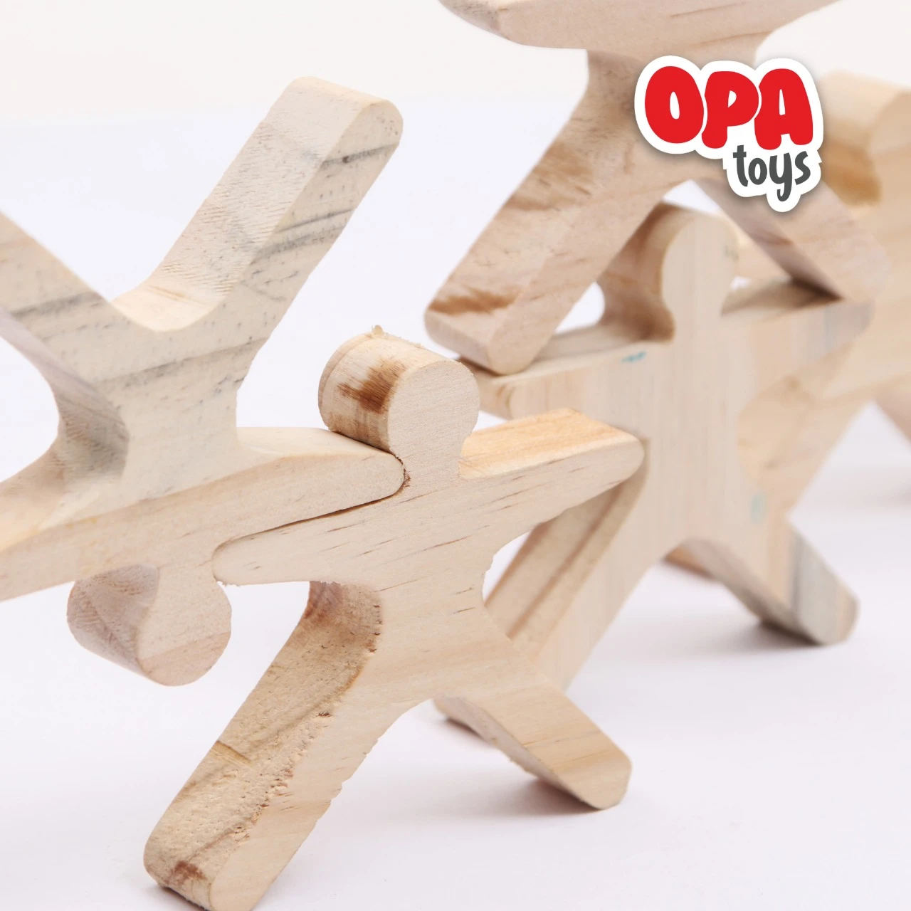 Wooden Balancing Acrobats – 32 Pcs Stacking Human Figures | Open-Ended Montessor