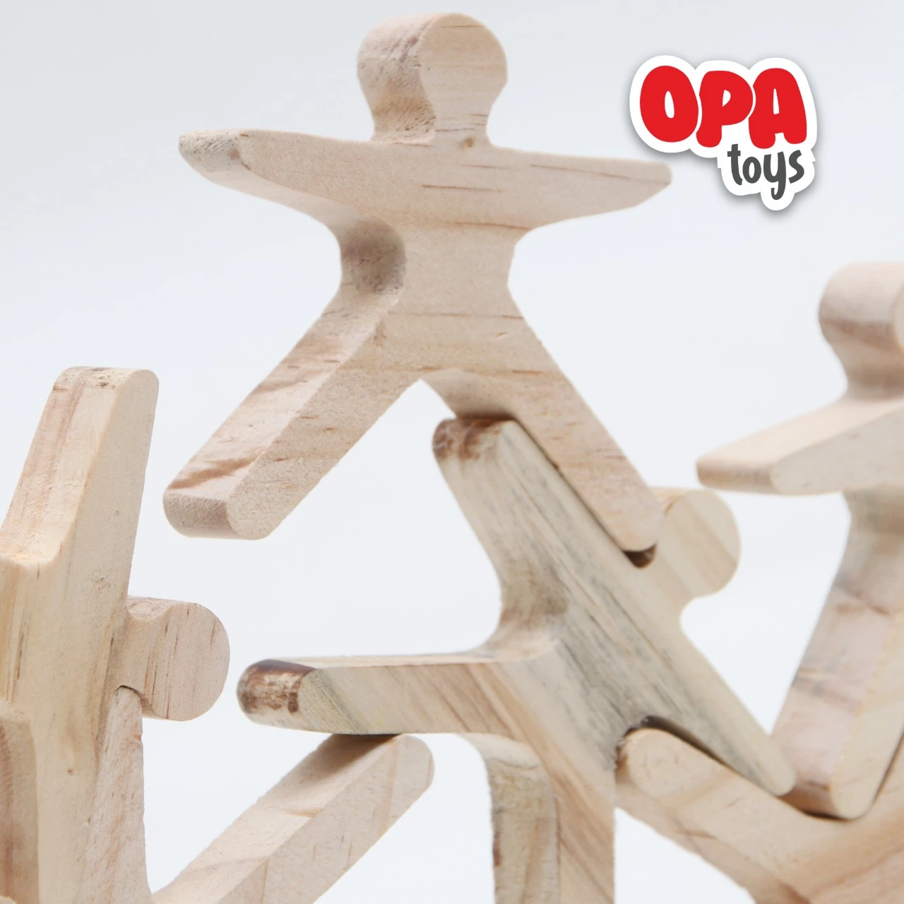 Wooden Stacking Acrobats - 100 Pcs Stacking Human Figures | Open-Ended Montessor