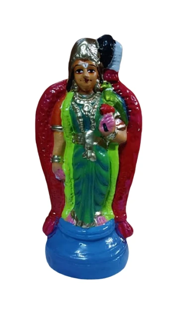Beautiful Goddess Andal Standing with parrot