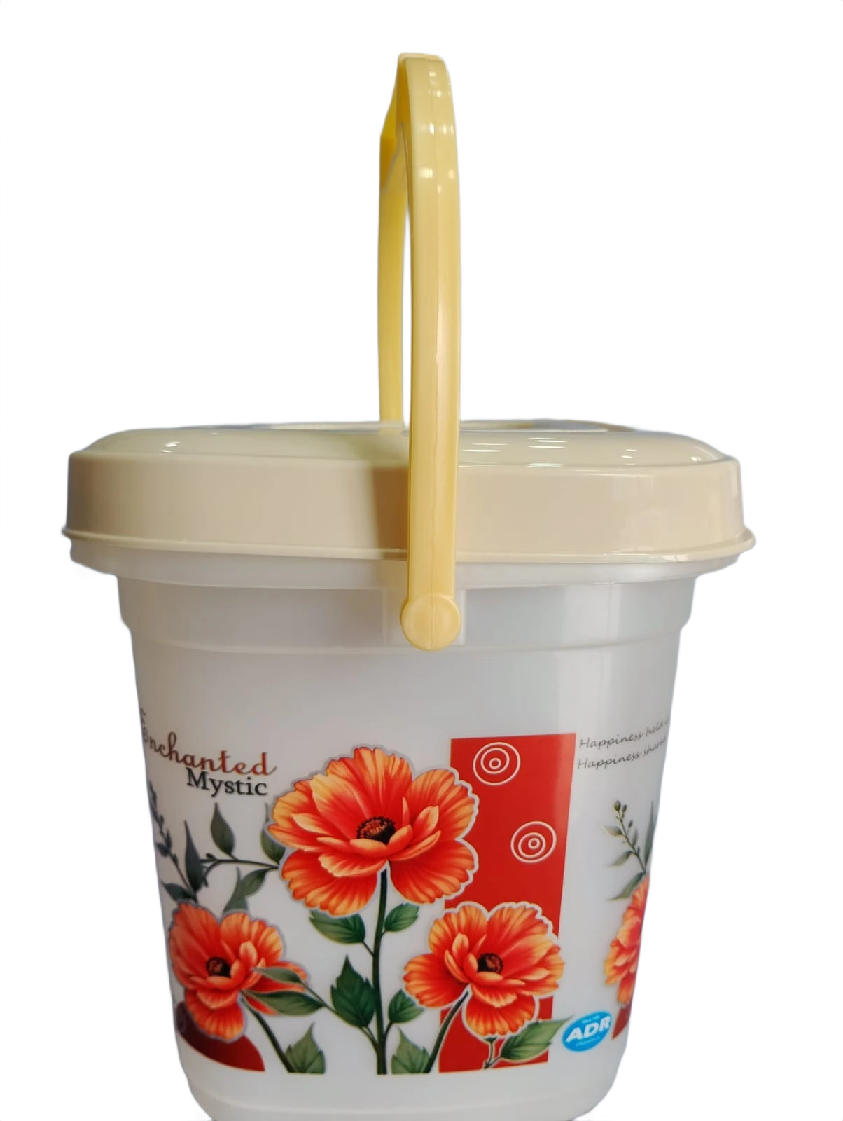 Printed Plastic Storage Bucket with Lid and Handle (5L) Sandal