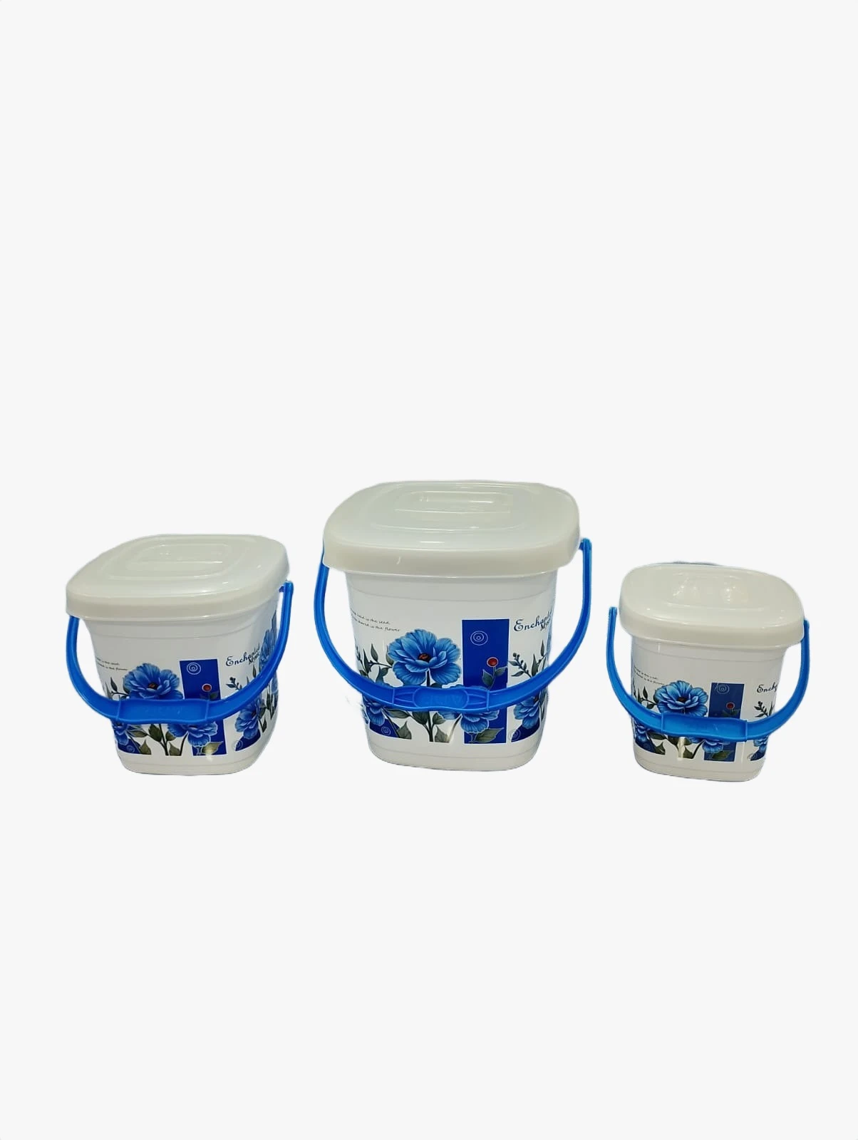 Combo of 3 Plastic Container Buckets 9 L, 5 L & 3 L (Blue)